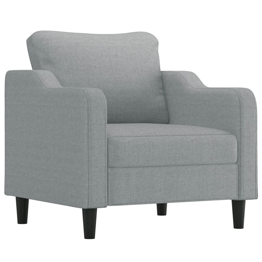 3-delige Loungeset met kussens stof lichtgrijs Lichtgrijs met kussens