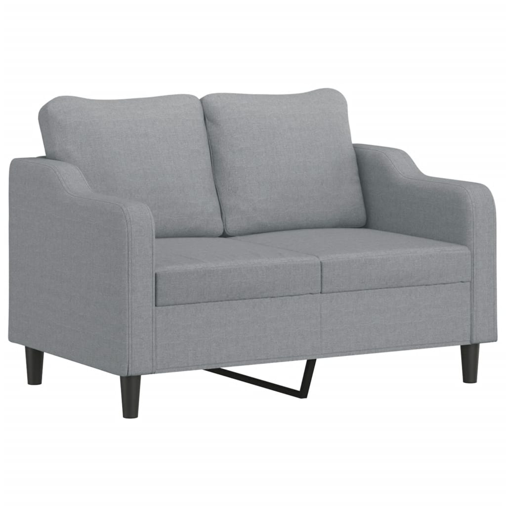 3-delige Loungeset met kussens stof lichtgrijs Lichtgrijs met kussens