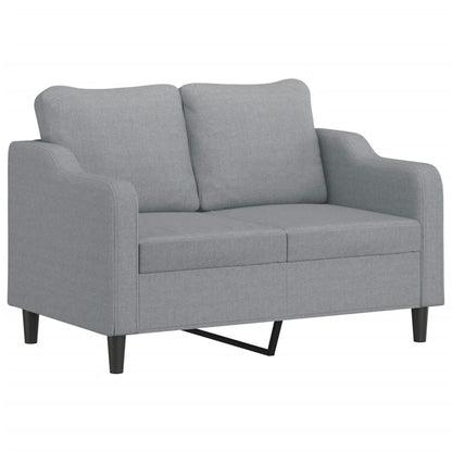 3-delige Loungeset met kussens stof lichtgrijs Lichtgrijs met kussens