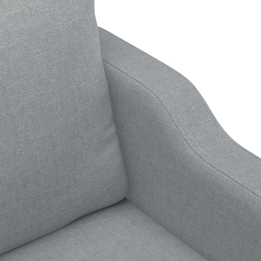 3-delige Loungeset met kussens stof lichtgrijs Lichtgrijs met kussens