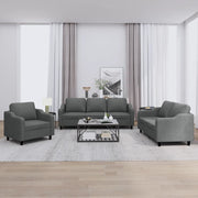 Loungeset 3-delig stof donkergrijs