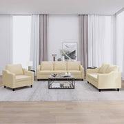 Loungeset 3-delig stof crèmekleurig