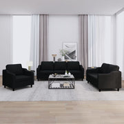 Loungeset 3-delig stof zwart