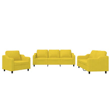 3-Delige Loungeset Stof Lichtgeel