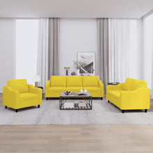 3-Delige Loungeset Stof Lichtgeel