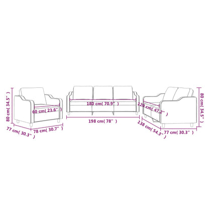3-delige Loungeset met kussens stof wijnrood Wijnrood met kussens