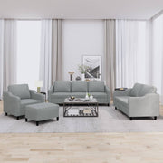Loungeset 4-delig stof lichtgrijs
