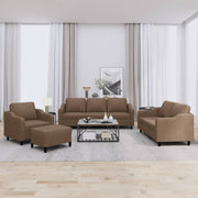Loungeset 4-delig stof bruin