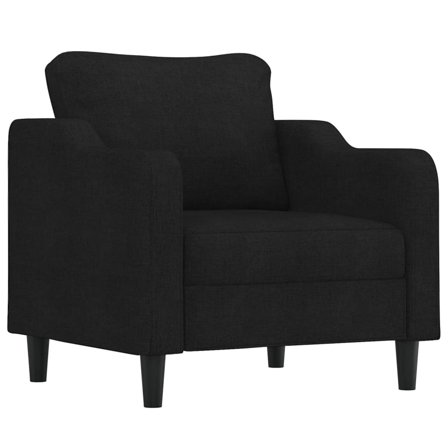 4-delige loungeset met kussens stof zwart