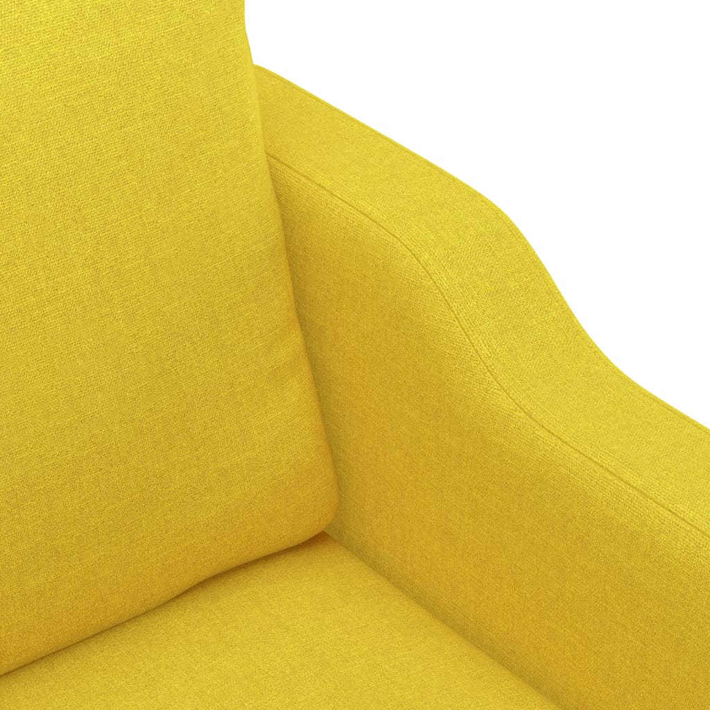 4-Delige Loungeset Met Kussens Stof Lichtgeel