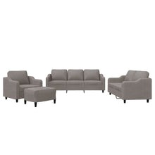4-delige Loungeset met kussens stof taupe