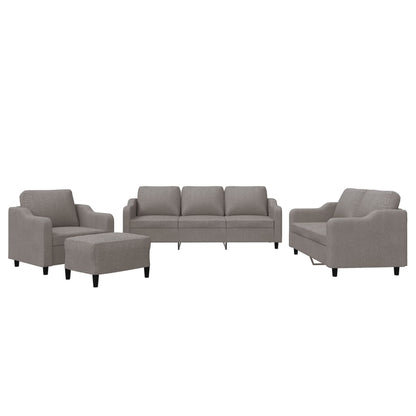 4-delige Loungeset met kussens stof taupe