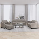 4-delige Loungeset met kussens stof taupe