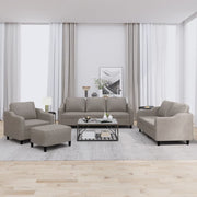 Loungeset 4-delig stof taupe