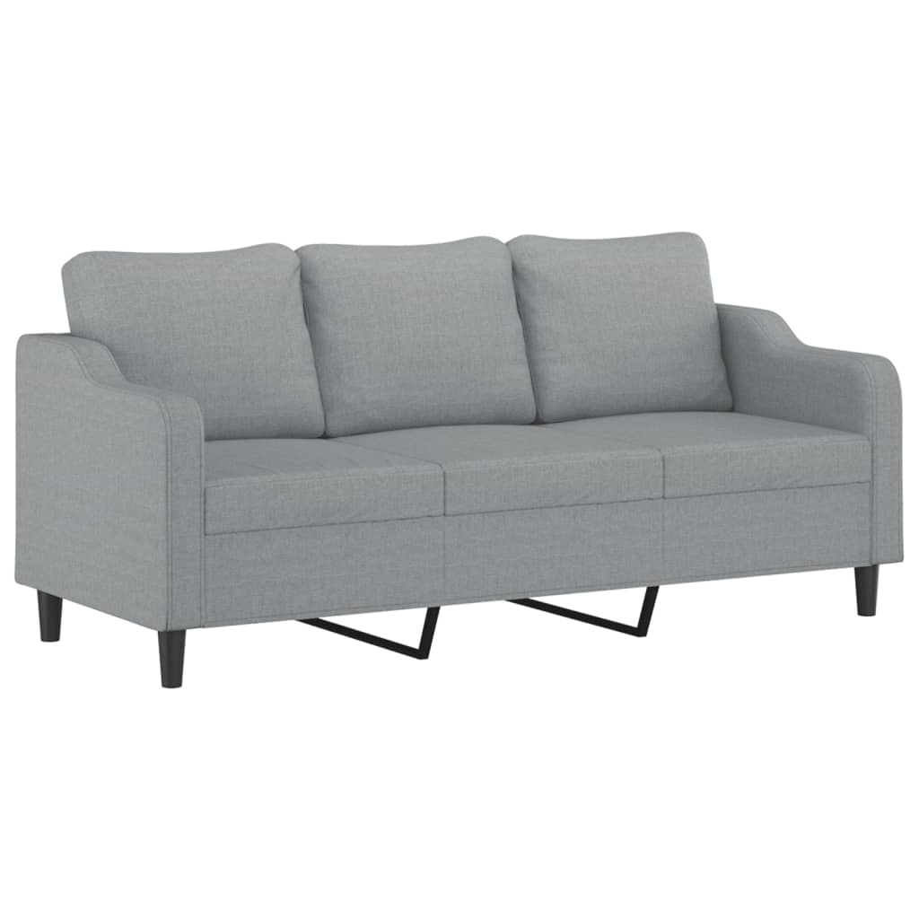 3-Delige Loungeset Stof Lichtgrijs met kussens
