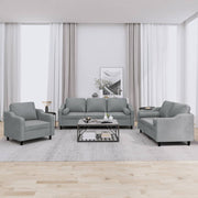 Loungeset 3-delig stof lichtgrijs