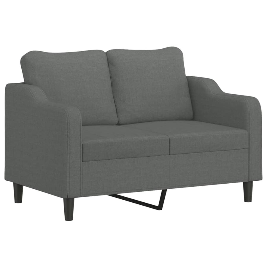 3-delige Loungeset met kussens stof donkergrijs Donkergrijs met kussens