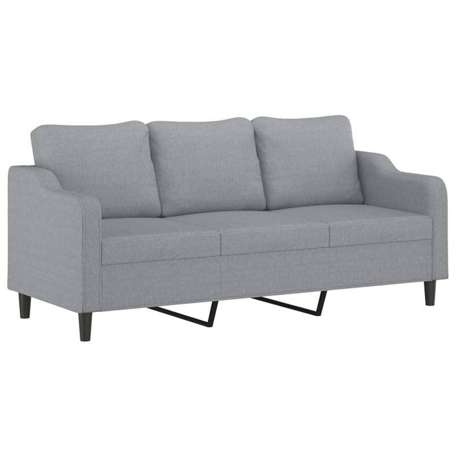 4-Delige Loungeset Met Kussens Stof Lichtgrijs met kussens en voetenbankje