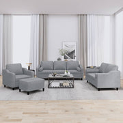 Loungeset 4-delig stof lichtgrijs