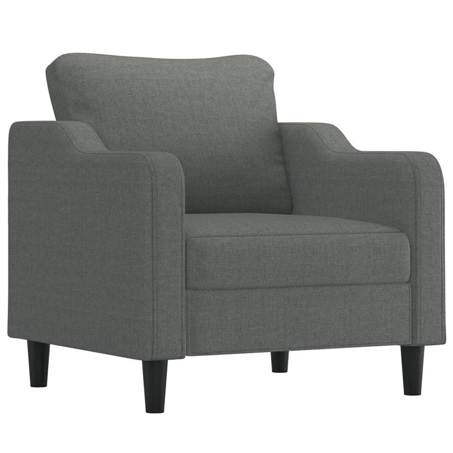 4-delige Loungeset met kussens stof donkergrijs