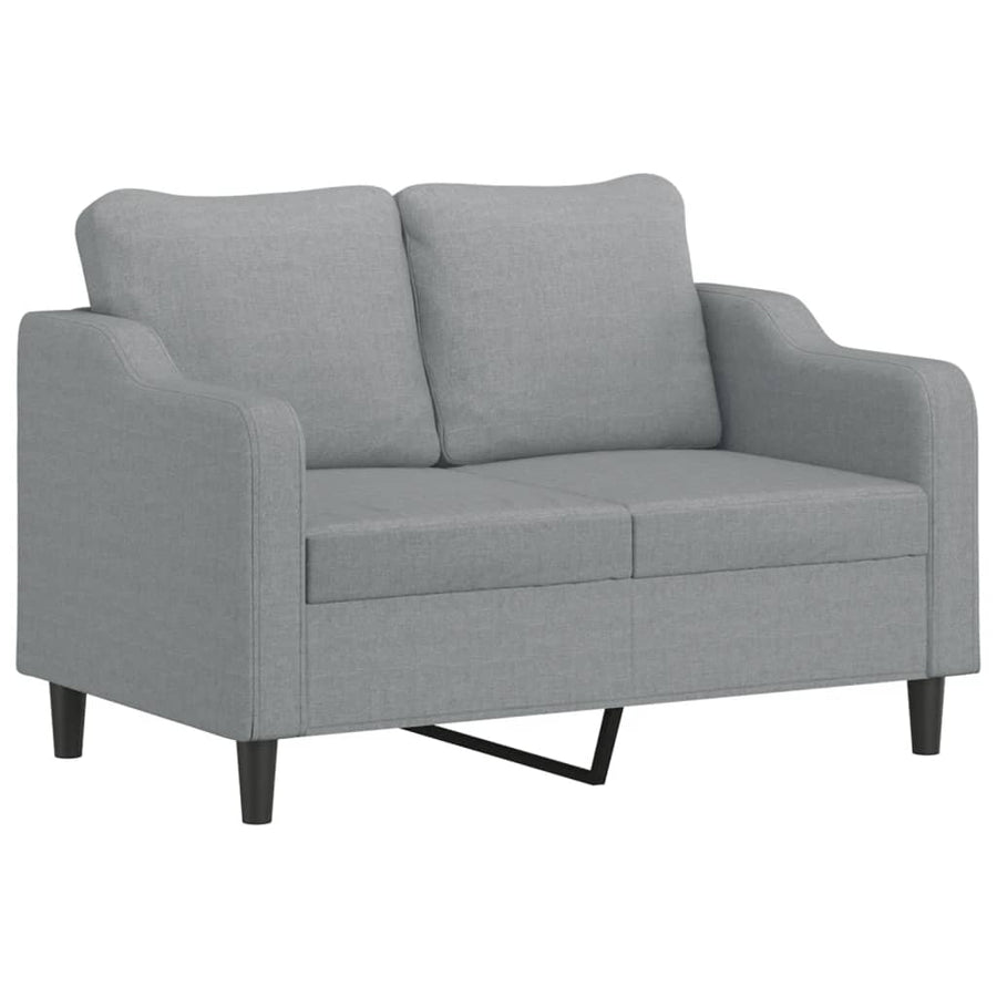 2-Delige Loungeset Stof Lichtgrijs met kussens
