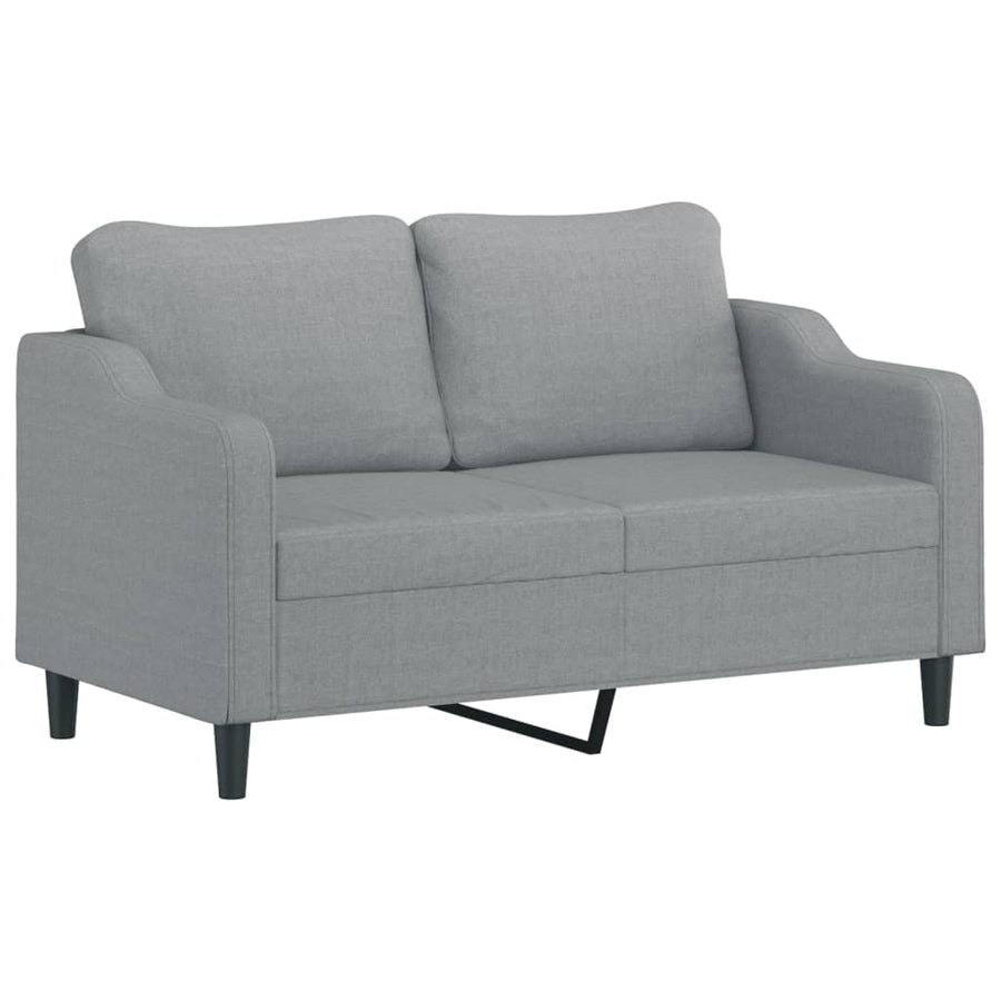 2-Delige Loungeset Stof Lichtgrijs met kussens