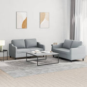 Loungeset 2-delig lichtgrijs stof