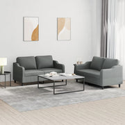 Loungeset 2-delig stof donkergrijs