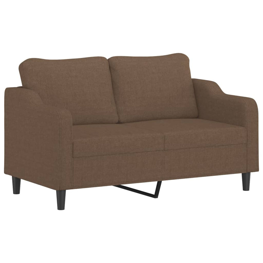 2-delige Loungeset met kussens stof bruin Bruin met kussens