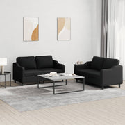 Loungeset 2-delig stof zwart
