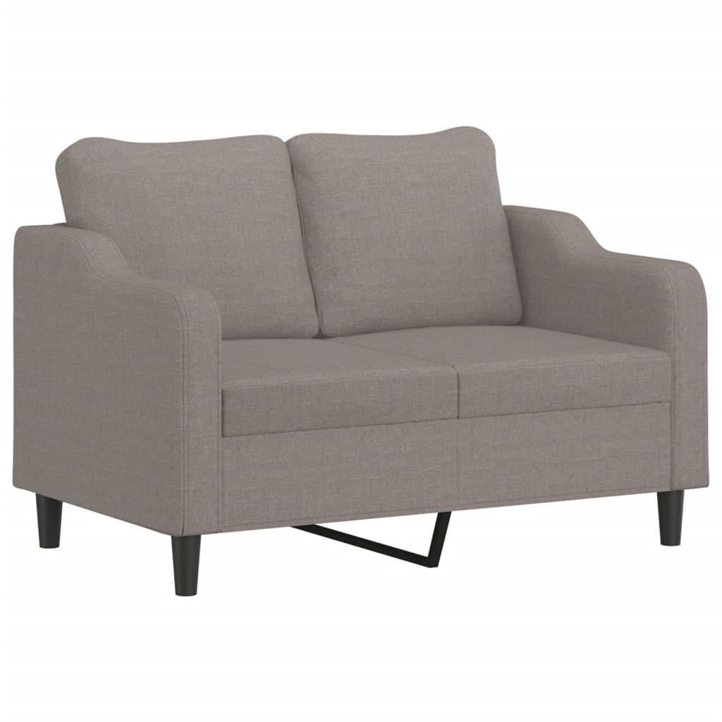 2-delige Loungeset met kussens stof taupe Taupe met kussens