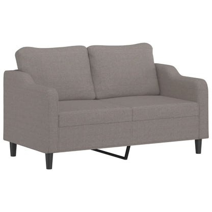 2-delige Loungeset met kussens stof taupe Taupe met kussens