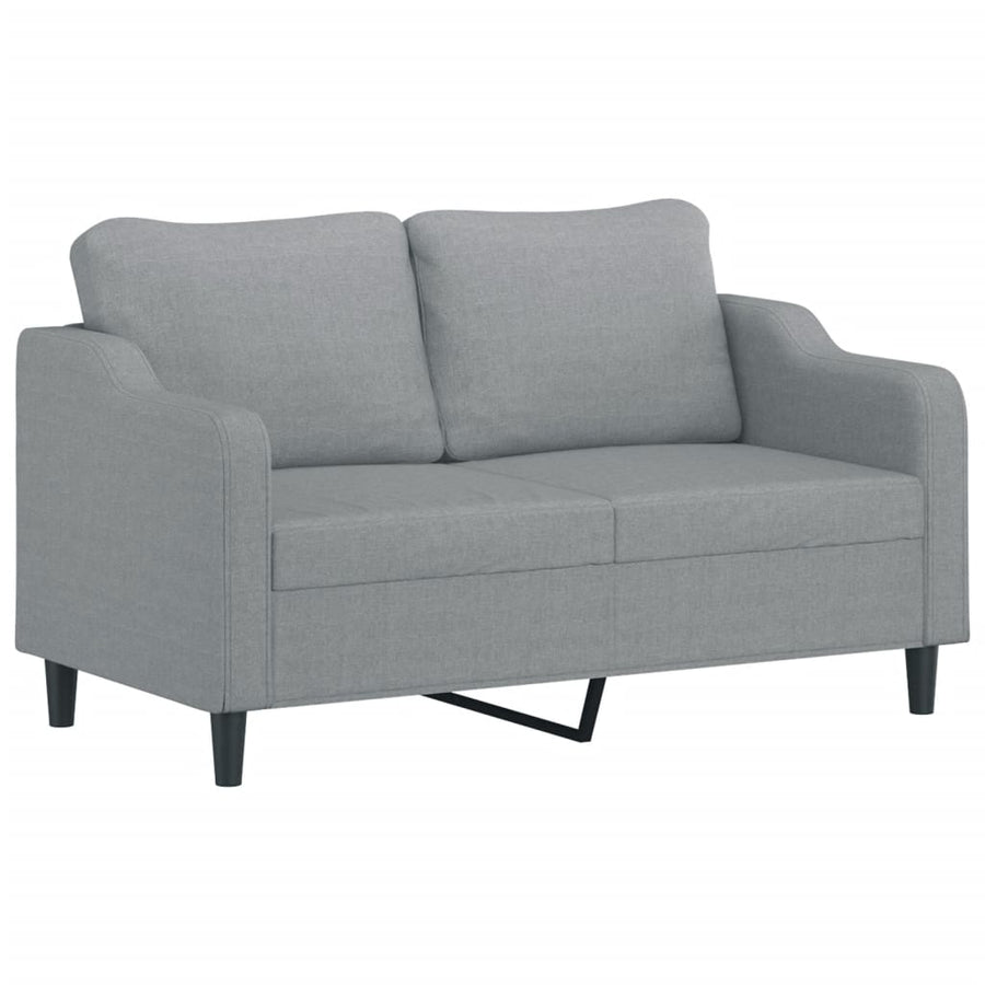 3-delige Loungeset met kussens stof lichtgrijs