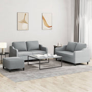 Loungeset 3-delig stof lichtgrijs
