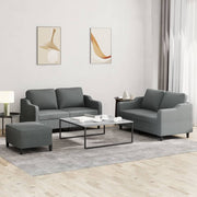 Loungeset 3-delig stof donkergrijs