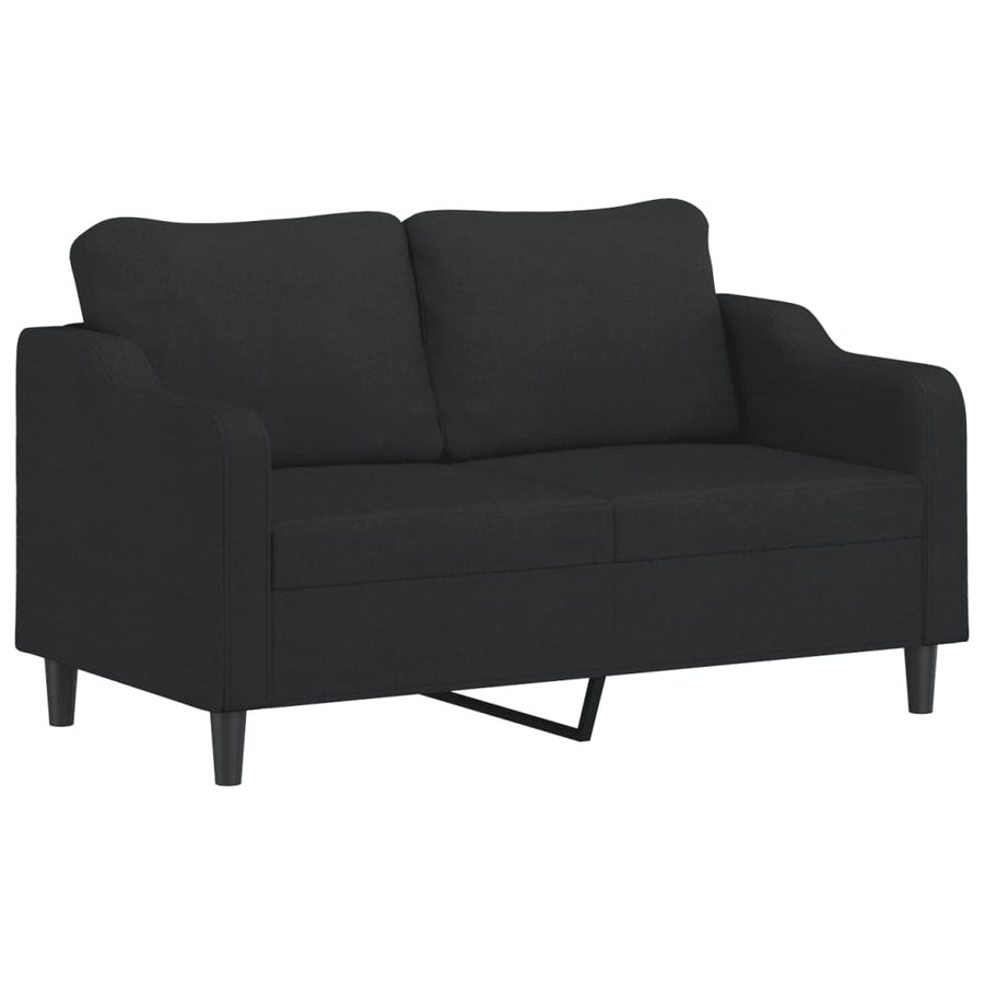3-delige loungeset met kussens stof zwart