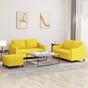 Loungeset 3-delig lichtgeel stof