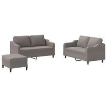 3-delige Loungeset met kussens stof taupe