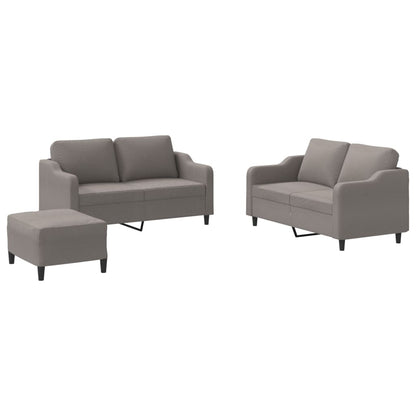 3-delige Loungeset met kussens stof taupe