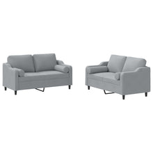 2-Delige Loungeset Stof Lichtgrijs met kussens