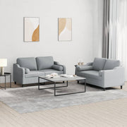 Loungeset 2-delig stof lichtgrijs