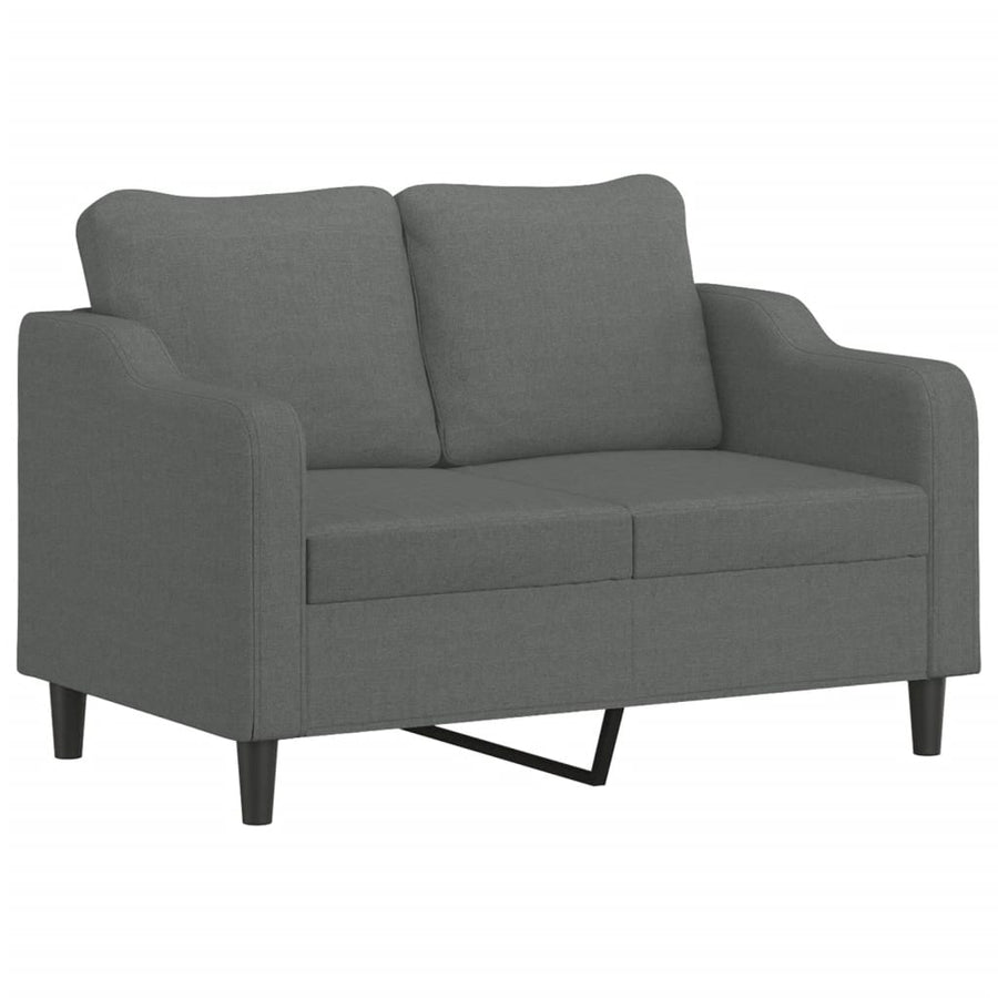 2-delige Loungeset met kussens stof donkergrijs Donkergrijs met kussens