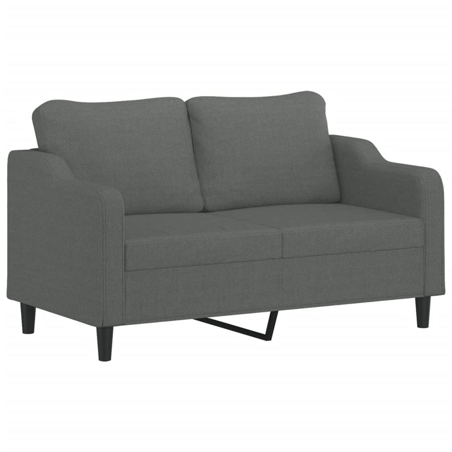 2-delige Loungeset met kussens stof donkergrijs Donkergrijs met kussens