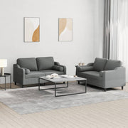 Loungeset 2-delig donkergrijs stof