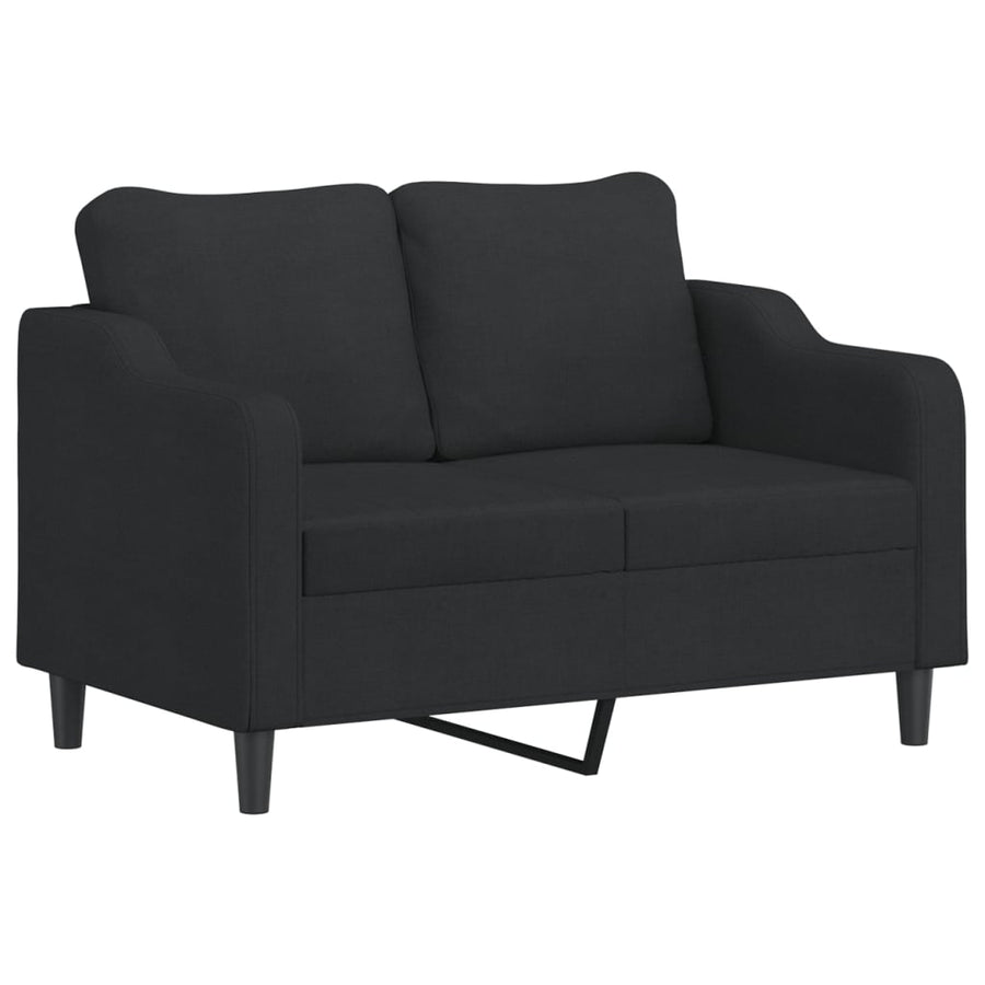 2-Delige Loungeset Stof Zwart met kussens
