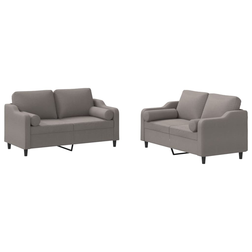 2-Delige Loungeset Stof Taupe met kussens