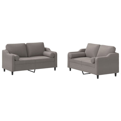 2-Delige Loungeset Stof Taupe met kussens