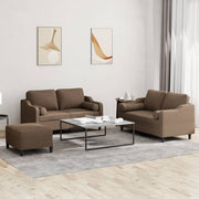 Loungeset 3-delig stof bruin