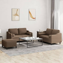 3-delige Loungeset met kussens stof bruin