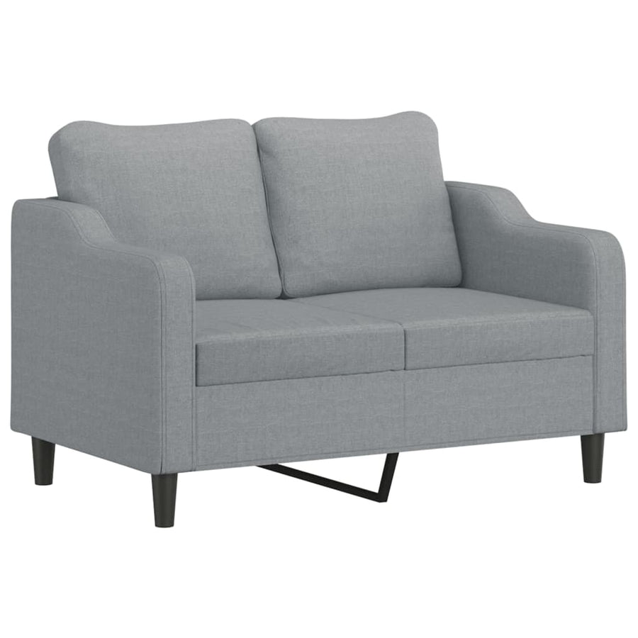 2-delige Loungeset met kussens stof lichtgrijs Lichtgrijs met kussens